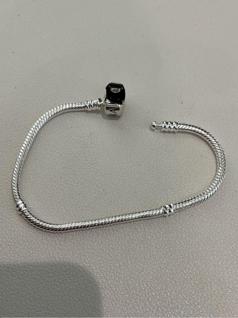 Pandora Sterling Silver Moments Snake Chain Bracelet with Barrel Clasp New